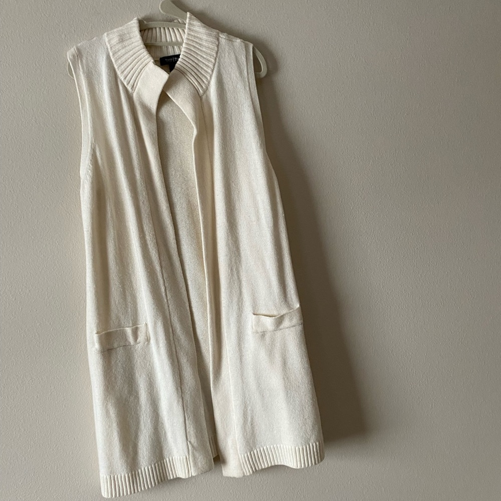 White House Black market long sweater cardigan vest